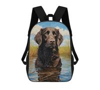 sinyumoney FlatCoated Retriever Water Zaino Per Bambini Alla Moda E Divertente, Zaino Per Ragazzi E Adolescenti, Borsa Da Scuola Stampa 3D Per Ragazzi, Flatcoated Retriever Water, 17"