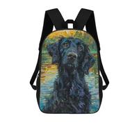 sinyumoney FlatCoated Retriever Water Zaino Per Bambini Alla Moda E Divertente, Zaino Per Ragazzi E Adolescenti, Borsa Da Scuola Stampa 3D Per Ragazzi, Flatcoated Retriever Monet, 17"