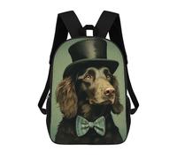 sinyumoney FlatCoated Retriever Water Zaino Per Bambini Alla Moda E Divertente, Zaino Per Ragazzi E Adolescenti, Borsa Da Scuola Stampa 3D Per Ragazzi, Flat With A Hat Retriever, 17"