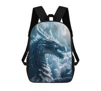 sinyumoney Floating Fantasy Islands Zaino scolastico per ragazze e ragazzi, grande capacità, leggero, per bambini e studenti, Icy Dragon Majesty, 17"