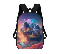 sinyumoney Floating Fantasy Isle Zaino Scolastico Per Bambini Stampato in 3D, Zaini Da Viaggio Ad Alta Capacità, Borse Per Libri, Zaini Scolastici Per Bambini 17inch