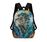 sinyumoney Floating Island Paradise Kintsugi Art Zaini Stampati in 3D Per Bambini, Zaini Scolastici, Borse Scolastiche, Zaini Alla Moda Per Ragazzi, Studenti Delle Scuole Elementari E Medie 17inch