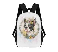 sinyumoney Floral Boston Terrier Zaini Per Bambini, Zaini Scolastici Personalizzati 3D Per Ragazzi E Ragazze, Zaini Scolastici Grandi, Zaini Casual Da Giorno 17inch