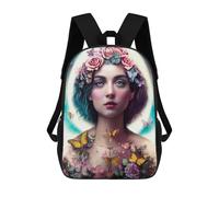 sinyumoney Floral Butterfly Dreamscape -1 Zaini Stampati in 3D, Borsa Scolastica Casual Per Bambini, Borsa Scolastica Alla Moda Per Ragazzi, Studenti Delle Scuole Medie 17inch