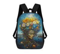 sinyumoney Floral Fantasy Sea Nymph's Elegance Zaino Per Bambini Borsa Scolastica Per Ragazzi Cartone Animato Stampa 3D Borsa Scolastica Per Studenti Zaino Per Laptop Per Ragazzi E Ragazze 17inch