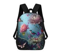 sinyumoney Floral Fantasy with Birds Zaino Scolastico Stampato in 3D Per Bambini, Zaino Scolastico Casual Alla Moda Per Bambini Studenti 17inch