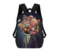 sinyumoney Floral Helmet Dreamscape Zaino Per Bambini, Zaino Scolastico Per Bambini, Zaini Scolastici Stampati in 3D Per Ragazzi E Studenti Adolescenti 17inch