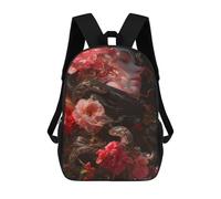 sinyumoney Floral Serpent Zaino Scolastico Stampato in 3D Per Bambini, Zaino Scolastico Casual Alla Moda Per Bambini Studenti 17inch