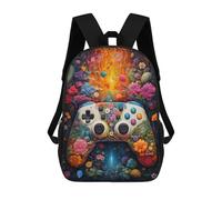 sinyumoney Floral Video Game Controller Zaini, Zaino Per Bambini, Borsa Scolastica Per Studenti, Zaini Da Viaggio Stampati in 3D, Zaino Accessorio Moda, Zaini Impermeabili Per Bambini 17inch