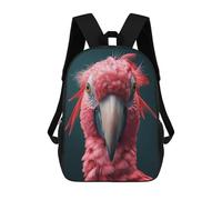 sinyumoney Floreale Dot Display Zaino Scuola Per Bambini Stampato In 3D, Ideale Per Viaggi E Letture, Per Ragazzi E Studenti Primaria, Big Pink Parrot Bird Art, 17"
