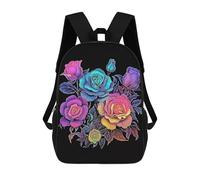 sinyumoney Flowers Art Zaino Scolastico Per Bambini, Stampato in 3D, Borsa Scolastica Alla Moda, Borsa Scolastica Casual Per Ragazzi, Studenti Delle Scuole Elementari E Medie 17inch