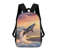 sinyumoney Flying Whale Zaino Per Bambini Zaino Scolastico Borsa Scolastica Borsa Scolastica Alla Moda Stampata in 3D Per Ragazzi Studenti Delle Scuole Elementari E Medie 17inch