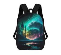 sinyumoney Forrest Creek Moon Galaxy Zaino Scolastico Per Bambini Stampato in 3D, Zaini Da Viaggio Ad Alta Capacità, Borse Per Libri, Zaini Scolastici Per Bambini 17inch