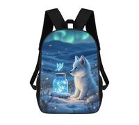 sinyumoney FOX And Firefly Jar Zaino Scolastico Zaino Per Bambini Borsa Scolastica Di Grande Capacità Zaino Per Bambini Per La Scuola Zaino 3D Borsa Per Libri Regali Per Bambini 17inch
