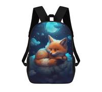 sinyumoney Fox Dreams Under The Moonlight Zaino Scolastico Per Bambini, Borsa Scolastica Stampata in 3D Per Ragazzi, Studenti Delle Scuole Elementari E Medie 17inch