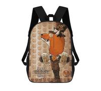sinyumoney Fox Enjoy Craft Beer Zaino Scolastico Stampato in 3D Zaino Scolastico Per Bambini Zaini Scolastici Zaini Da Viaggio Borsa Casual Alla Moda Per Bambini Studenti Scolastici 17inch