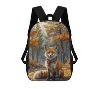 sinyumoney Fox in Autumn Woods Zaini Per Bambini, Zaini Scolastici Personalizzati 3D Per Ragazzi E Ragazze, Zaini Scolastici Grandi, Zaini Casual Da Giorno 17inch