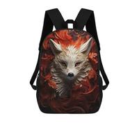 sinyumoney Fox in Red Flowers Zaini Per Bambini, Zaini Scolastici Personalizzati 3D Per Ragazzi E Ragazze, Zaini Scolastici Grandi, Zaini Casual Da Giorno 17inch