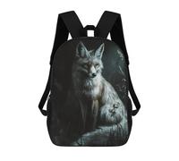 sinyumoney Fox in The Dark Forest Zaino Scolastico Zaino Per Bambini Borsa Scolastica Di Grande Capacità Zaino Per Bambini Per La Scuola Zaino 3D Borsa Per Libri Regali Per Bambini 17inch
