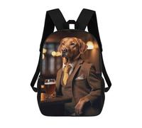 sinyumoney Fox Red Labrador at Pub Zaino Per Ragazzi, Studenti Adolescenti, Zainetti Per Ragazze, Borse Per Bambini, Scuola Elementare, Scuola Media, Borsa Per Libri 17inch