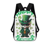 sinyumoney FOX Saint Patricks Zaino Per Bambini Stampato in 3D, Zaino Scolastico Ad Alta Capacità, Zaino Da Viaggio, Borse Per Libri, Zaino Per Bambini 17inch