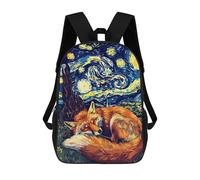 sinyumoney Fox Sleeping Under Starry Night Sky Zaini Per Bambini, Zaini Scolastici Personalizzati 3D Per Ragazzi E Ragazze, Zaini Scolastici Grandi, Zaini Casual Da Giorno 17inch