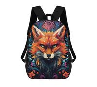 sinyumoney Fox Spirit Artwork Zaini Per Bambini, Zaini Scolastici Personalizzati 3D Per Ragazzi E Ragazze, Zaini Scolastici Grandi, Zaini Casual Da Giorno 17inch