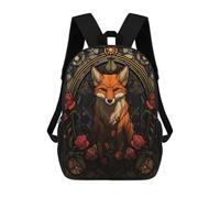 sinyumoney Fox Stained Glass Zaino Scolastico Per Bambini, Stampato in 3D, Borsa Scolastica Alla Moda, Borsa Scolastica Casual Per Ragazzi, Studenti Delle Scuole Elementari E Medie 17inch