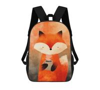 sinyumoney Fox with Coffee Zaino Per Bambini Borsa Scolastica Per Ragazzi Cartone Animato Stampa 3D Borsa Scolastica Per Studenti Zaino Per Laptop Per Ragazzi E Ragazze 17inch