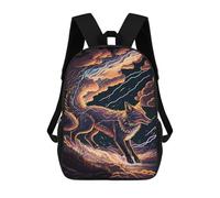 sinyumoney Fox with Lightning Tail Zaini Stampati in 3D, Borsa Scolastica Casual Per Bambini, Borsa Scolastica Alla Moda Per Ragazzi, Studenti Delle Scuole Medie 17inch