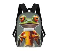 sinyumoney Frog Beer Zaino Scolastico Per Bambini, Borsa Scolastica Stampata in 3D Per Ragazzi, Studenti Delle Scuole Elementari E Medie 17inch