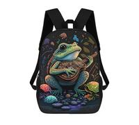 sinyumoney Frog Playing Guitar Zaino Per Bambini Borsa Scolastica Per Ragazzi Cartone Animato Stampa 3D Borsa Scolastica Per Studenti Zaino Per Laptop Per Ragazzi E Ragazze 17inch