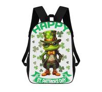 sinyumoney Frog Saint Patricks Day Zaini Per Bambini Zaino Scolastico Borsa Scolastica Stampata in 3D Borsa Scolastica Per Ragazzi Studenti Delle Scuole Elementari E Medie 17inch