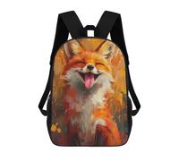sinyumoney Fuji's Lantern Dreamscape Zaini Per Bambini Borsa Scuola Stampato 3D Zaino Per Bambini Borsa Da Viaggio Zaino Ragazzo Ragazza Scuola Per Bambini, Smiling Happy Fox Painting, 17"
