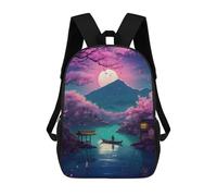 sinyumoney Full Moon The Lake 2 Zaino Scolastico Stampato in 3D, Borse Scolastiche Per Ragazzi E Ragazze, Zaino Per Laptop Per Bambini/studenti/adulti 17inch