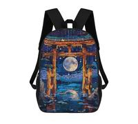 sinyumoney Full Moon Torii Abstract Zaini Casual Per Bambini, Borse Scolastiche Per Ragazzi E Ragazze, Zaini Per Libri, Zaini 17inch