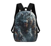 sinyumoney Full Moon Werewolf Fury Zaino Scolastico Per Bambini, Stampato in 3D, Borsa Scolastica Alla Moda, Borsa Scolastica Casual Per Ragazzi, Studenti Delle Scuole Elementari E Medie 17inch