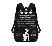 sinyumoney FUNNY HOLIDAYS BLACK Zaini Scolastici Per Bambini Stampati in 3D, Zaini Casual Per La Scuola, Zaini Da Viaggio Ad Alta Capacità Per Bambini 17inch