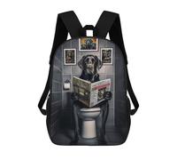 sinyumoney Funny Labrador on Toilet Zaino Scolastico Stampato in 3D, Borse Scolastiche Per Ragazzi E Ragazze, Zaino Per Laptop Per Bambini/studenti/adulti 17inch