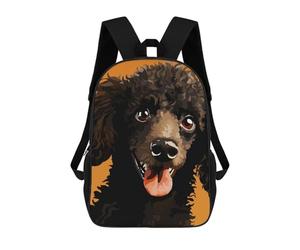 sinyumoney Funny Poodle Face Pixel Ar Zaini, Zaino Per Bambini, Borsa Scolastica Per Studenti, Zaini Da Viaggio Stampati in 3D, Zaino Accessorio Moda, Zaini Impermeabili Per Bambini 17inch