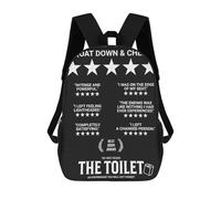 sinyumoney FUNNY TOILET BLACK THEATRE Zaino Per Bambini Zaino Divertente E Alla Moda Borsa Per Libri Per Ragazzi E Adolescenti Borse Scolastiche Stampate in 3D Per Ragazzi 17inch