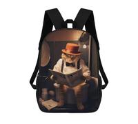 sinyumoney Funny Toilet Cat Reading Zaini Stampati in 3D, Borsa Scolastica Casual Per Bambini, Borsa Scolastica Alla Moda Per Ragazzi, Studenti Delle Scuole Medie 17inch