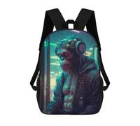 sinyumoney Futuristic Chimpanzee Zaini Stampati in 3D, Borsa Scolastica Casual Per Bambini, Borsa Scolastica Alla Moda Per Ragazzi, Studenti Delle Scuole Medie 17inch