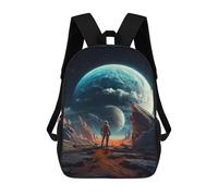 sinyumoney Futuristic Space Explorer Zaino Scolastico Stampato in 3D Zaino Scolastico Per Bambini Zaini Scolastici Zaini Da Viaggio Borsa Casual Alla Moda Per Bambini Studenti Scolastici 17inch