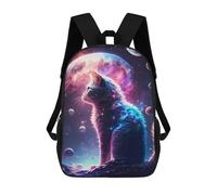 sinyumoney Galactic Cat Dreamscape -3 Zaino Scolastico Alla Moda Per Studenti, Adatto A Ragazzi E Ragazze, Ideale Per Viaggi All'aperto E Attività Ricreative. 17inch