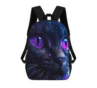 sinyumoney Galactic Cat Gaze Zaino Scolastico Stampato in 3D, Borse Scolastiche Per Ragazzi E Ragazze, Zaino Per Laptop Per Bambini/studenti/adulti 17inch