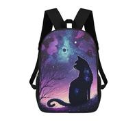 sinyumoney Galactic Cat Silhouette Zaino Per La Scuola Stampato in 3D Borsa Scolastica Per Ragazzi E Ragazze Zaino Per Bambini Zaino Da Viaggio 17inch