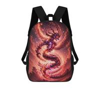 sinyumoney Galactic Dragon Dance -2Zaino Scolastico Per Bambini, Zaini Stampati in 3D, Zaini Alla Moda Per La Scuola Elementare E Media Per Ragazzi. 17inch