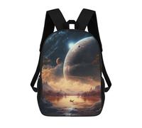 sinyumoney Galactic Dreamscape -37 Zaino scolastico di grande formato, leggero e casual, per ragazze, ragazzi e adolescenti, Planetary Serenity, 17"