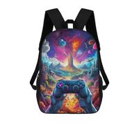 sinyumoney Galactic Gaming Adventure Zaino Scolastico Per Bambini, Stampato in 3D, Borsa Scolastica Alla Moda, Borsa Scolastica Casual Per Ragazzi, Studenti Delle Scuole Elementari E Medie 17inch